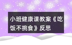 小班健康課教案《吃飯不挑食》反思