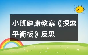 小班健康教案《探索平衡板》反思