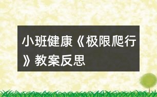 小班健康《極限爬行》教案反思