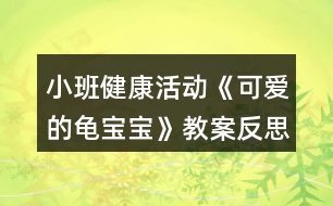 小班健康活動《可愛的龜寶寶》教案反思