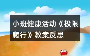 小班健康活動《極限爬行》教案反思