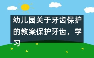 幼兒園關(guān)于牙齒保護(hù)的教案：保護(hù)牙齒，學(xué)習(xí)刷牙