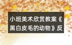 小班美術(shù)欣賞教案《黑白皮毛的動物》反思