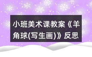 小班美術課教案《羊角球(寫生畫)》反思