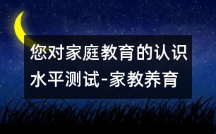 您對(duì)家庭教育的認(rèn)識(shí)水平測(cè)試-家教養(yǎng)育測(cè)評(píng)