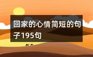 回家的心情簡短的句子195句