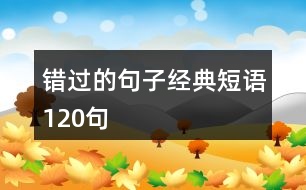 錯過的句子經(jīng)典短語120句