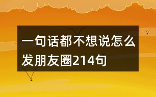 一句話(huà)都不想說(shuō)怎么發(fā)朋友圈214句