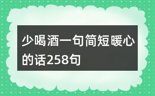 少喝酒一句簡短暖心的話258句