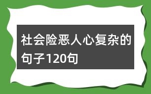 社會險惡人心復(fù)雜的句子120句