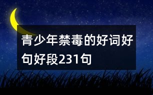 青少年禁毒的好詞好句好段231句