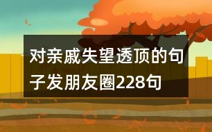 對親戚失望透頂?shù)木渥影l(fā)朋友圈228句