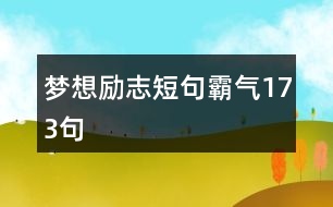 夢想勵志短句霸氣173句