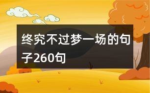 終究不過(guò)夢(mèng)一場(chǎng)的句子260句