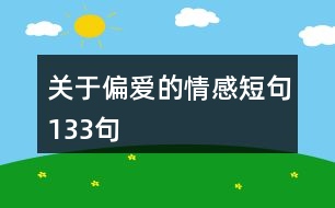 關于偏愛的情感短句133句