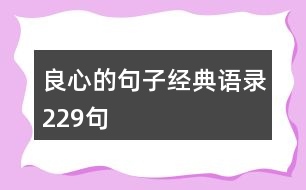 良心的句子經(jīng)典語錄229句