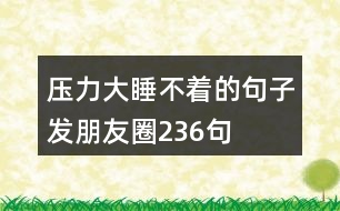 壓力大睡不著的句子發(fā)朋友圈236句