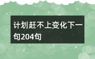 計劃趕不上變化下一句204句