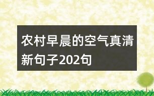 農村早晨的空氣真清新句子202句