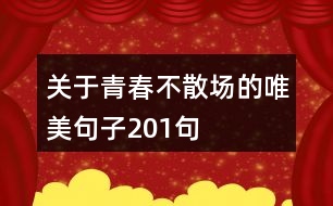 關(guān)于青春不散場的唯美句子201句