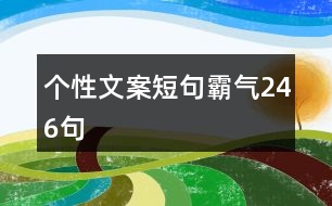 個性文案短句霸氣246句