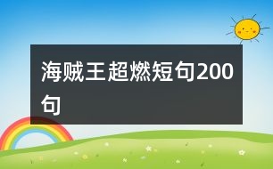 海賊王超燃短句200句