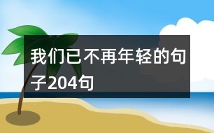 我們已不再年輕的句子204句