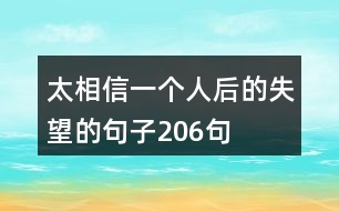 太相信一個人后的失望的句子206句