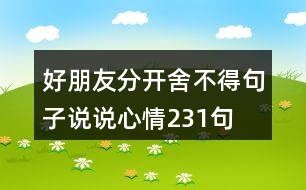 好朋友分開舍不得句子說(shuō)說(shuō)心情231句