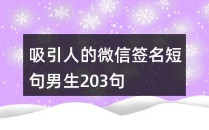 吸引人的微信簽名短句男生203句