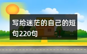 寫給迷茫的自己的短句220句