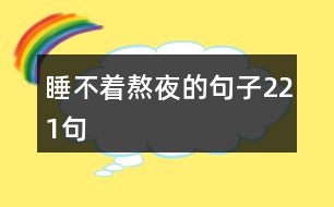 睡不著熬夜的句子221句