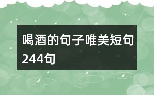 喝酒的句子唯美短句244句