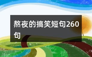 熬夜的搞笑短句260句