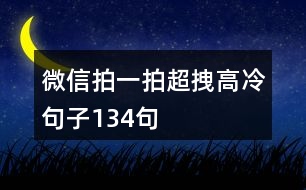 微信拍一拍超拽高冷句子134句