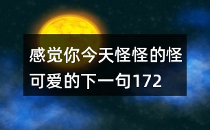 感覺你今天怪怪的,怪可愛的,下一句172句