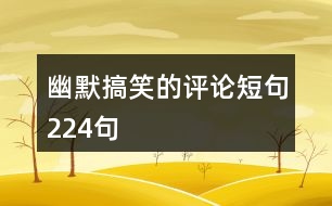 幽默搞笑的評論短句224句