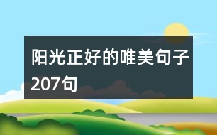 陽(yáng)光正好的唯美句子207句