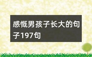 感慨男孩子長(zhǎng)大的句子197句