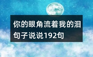 你的眼角流著我的淚句子說(shuō)說(shuō)192句