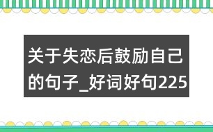 關(guān)于失戀后鼓勵(lì)自己的句子_好詞好句225句