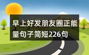 早上好發(fā)朋友圈正能量句子簡(jiǎn)短226句