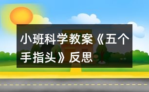 小班科學(xué)教案《五個(gè)手指頭》反思