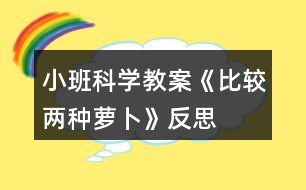 小班科學(xué)教案《比較兩種蘿卜》反思