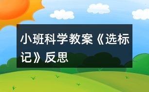 小班科學(xué)教案《選標(biāo)記》反思