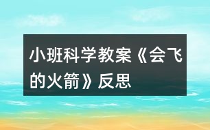 小班科學(xué)教案《會飛的火箭》反思