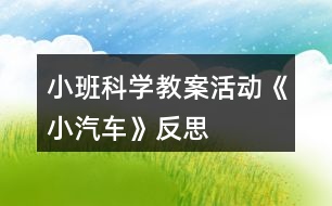 小班科學(xué)教案活動《小汽車》反思