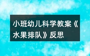 小班幼兒科學教案《水果排隊》反思