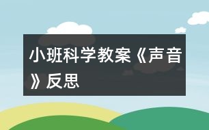 小班科學教案《聲音》反思