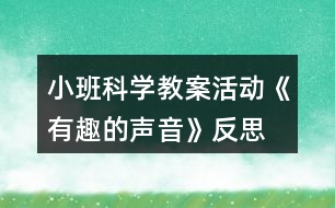 小班科學教案活動《有趣的聲音》反思